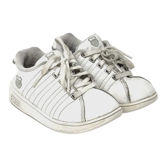 K Swiss White Sneakers Girls Lace Up Toddler Size 8 - Picture 1 of 9